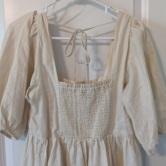 Gap Cream Linen Blend Mini Dress - Size Medium - Picture 5 of 7